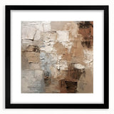 Abstract wall art featuring colorful strokes and lines in a modern design, framed with a sleek black mat, ideal for contemporary decor.