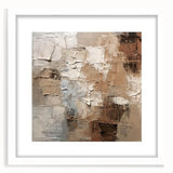 Framed abstract wall art featuring colorful strokes and lines in a modern design, set in a stylish white frame with a mat.