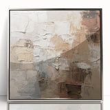 Framed abstract wall art featuring dynamic strokes and lines in shades of silver and gray, adding modern elegance to any decor.