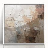 Framed abstract wall art featuring colorful strokes and lines in a modern design, displayed in a sleek white frame, ideal for contemporary decor.