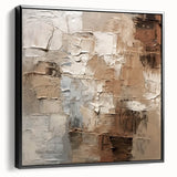 Framed canvas wall art showcasing an abstract design of colorful strokes and lines, featuring a black frame and side view, ideal for modern decor.