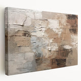 Stretched canvas wall art showcasing an abstract design with vibrant strokes and lines in blue, yellow, and red, ideal for modern decor.