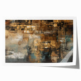 Abstract wall art print showcasing vibrant, colorful strokes and lines on a textured canvas, perfect for modern home decor and framing.