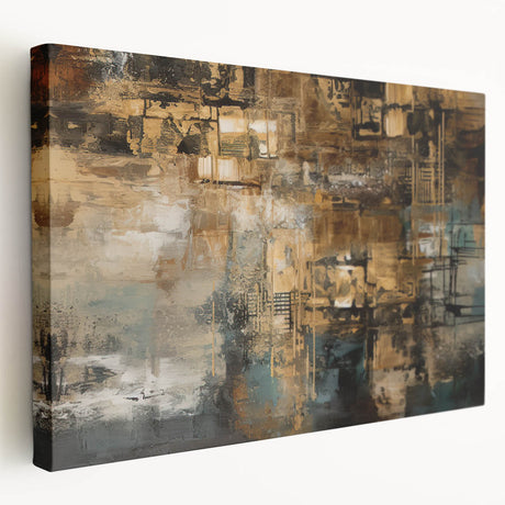 Abstract strokes and lines wall art collection on stretched canvas, showcasing vibrant colors and dynamic patterns in a contemporary design.