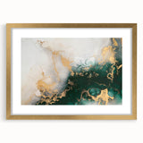 Framed abstract wall art showcasing a collection of colorful strokes and lines, featuring a gold mat for an elegant touch, perfect for modern decor.