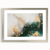 Framed abstract wall art featuring colorful strokes and lines, set in a sleek silver frame with a mat, perfect for modern decor.