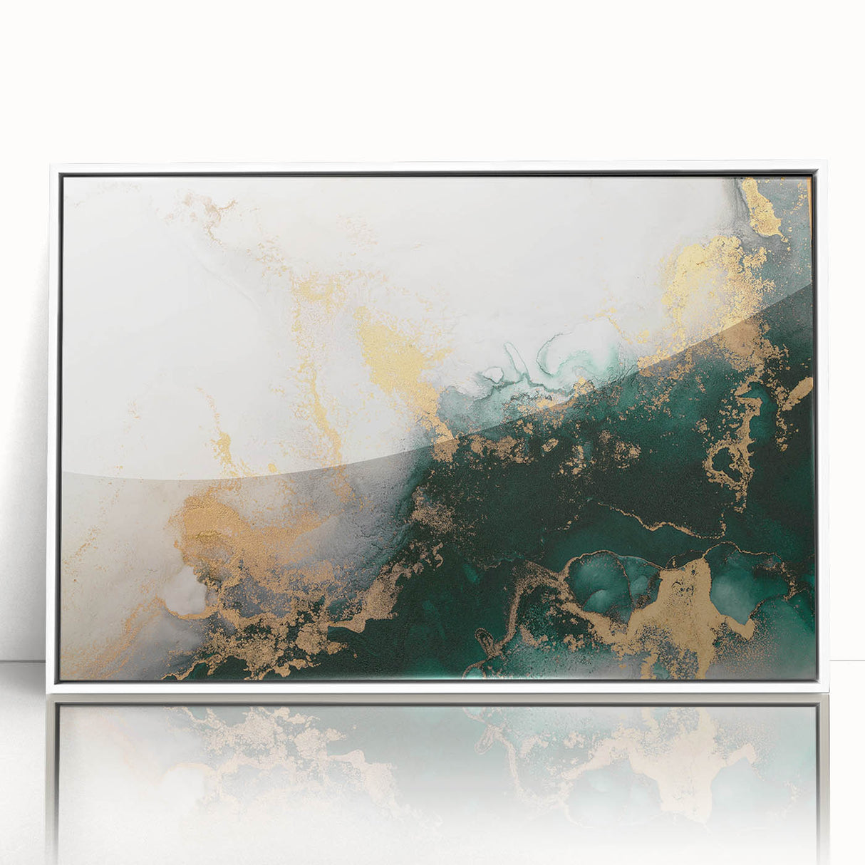 Framed abstract wall art featuring colorful strokes and lines in a modern design, set against a white background for a contemporary aesthetic.