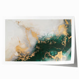 Abstract wall art print showcasing vibrant strokes and lines in a blend of blue, orange, and yellow colors, perfect for modern decor.