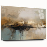 Abstract wall art showcasing vibrant strokes and lines in a modern design, displayed in an elegant acrylic frame with mounting pins for easy installation.