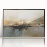 Framed abstract wall art design featuring silver strokes and lines on an acrylic background, enhancing modern decor with elegance.