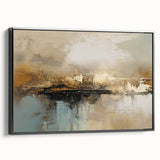 Framed wall art showcasing an abstract design with bold strokes and lines in black, offering a modern touch to any interior decor.