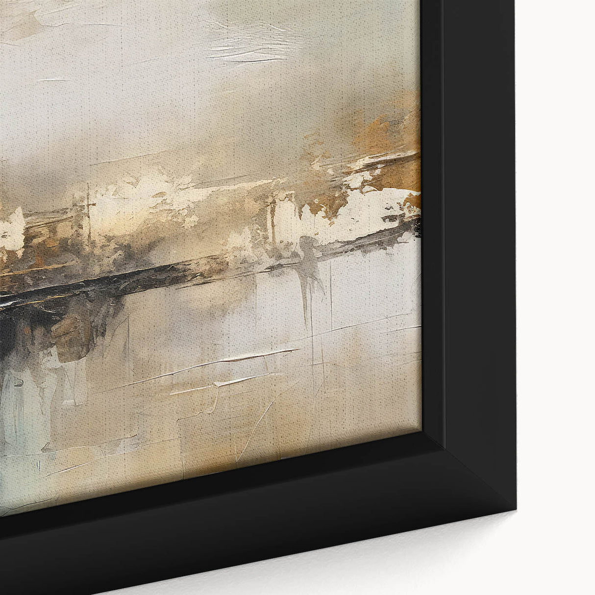 Close-up of abstract strokes and lines design on framed canvas wall art, showcasing vibrant colors and intricate details perfect for modern decor.