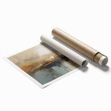 Abstract wall art print showcasing vibrant strokes and lines in various shades of blue, pink, and yellow, perfect for modern home decor.