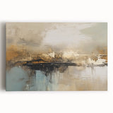 Abstract strokes and lines design on stretched canvas, showcasing vibrant colors and modern art aesthetics for contemporary home decor.