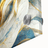 Abstract wall art close-up showcasing vibrant strokes and lines in blues, yellows, and reds, perfect for modern home decor and artistic spaces.