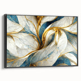 Framed canvas wall art showcasing an abstract design of colorful strokes and lines, set against a sleek black frame, perfect for modern decor.