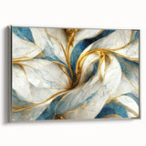 Framed abstract wall art featuring elegant strokes and lines in silver tones, showcasing a modern design perfect for contemporary decor.