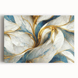 Abstract canvas wall art featuring vibrant strokes and lines in shades of blue, orange, and yellow, designed for modern home decor.
