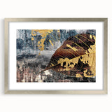 Abstract wall art featuring elegant strokes and lines in soft gray and silver tones, framed with a sleek mat, ideal for modern home decor. This stylish piece adds a contemporary touch to any space.