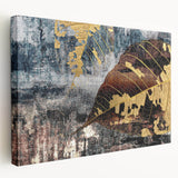 Abstract canvas wall art featuring vibrant strokes and lines in a colorful design, showcasing a modern aesthetic. Side view highlights the stretched canvas and depth.