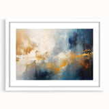 Abstract wall art featuring a collection of colorful strokes and lines, framed in a white mat, perfect for modern decor. Ideal for enhancing living spaces with an artistic touch.