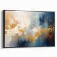 Framed abstract wall art featuring dynamic black strokes and lines on a neutral background, showcasing modern artistic design for contemporary decor.