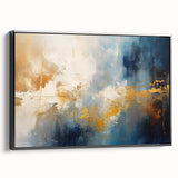 Framed abstract wall art featuring dynamic black strokes and lines on a neutral background, showcasing modern artistic design for contemporary decor.