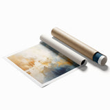 Abstract wall art print showcasing vibrant strokes and lines in bold colors, perfect for modern home decor, elegantly rolled for easy framing.