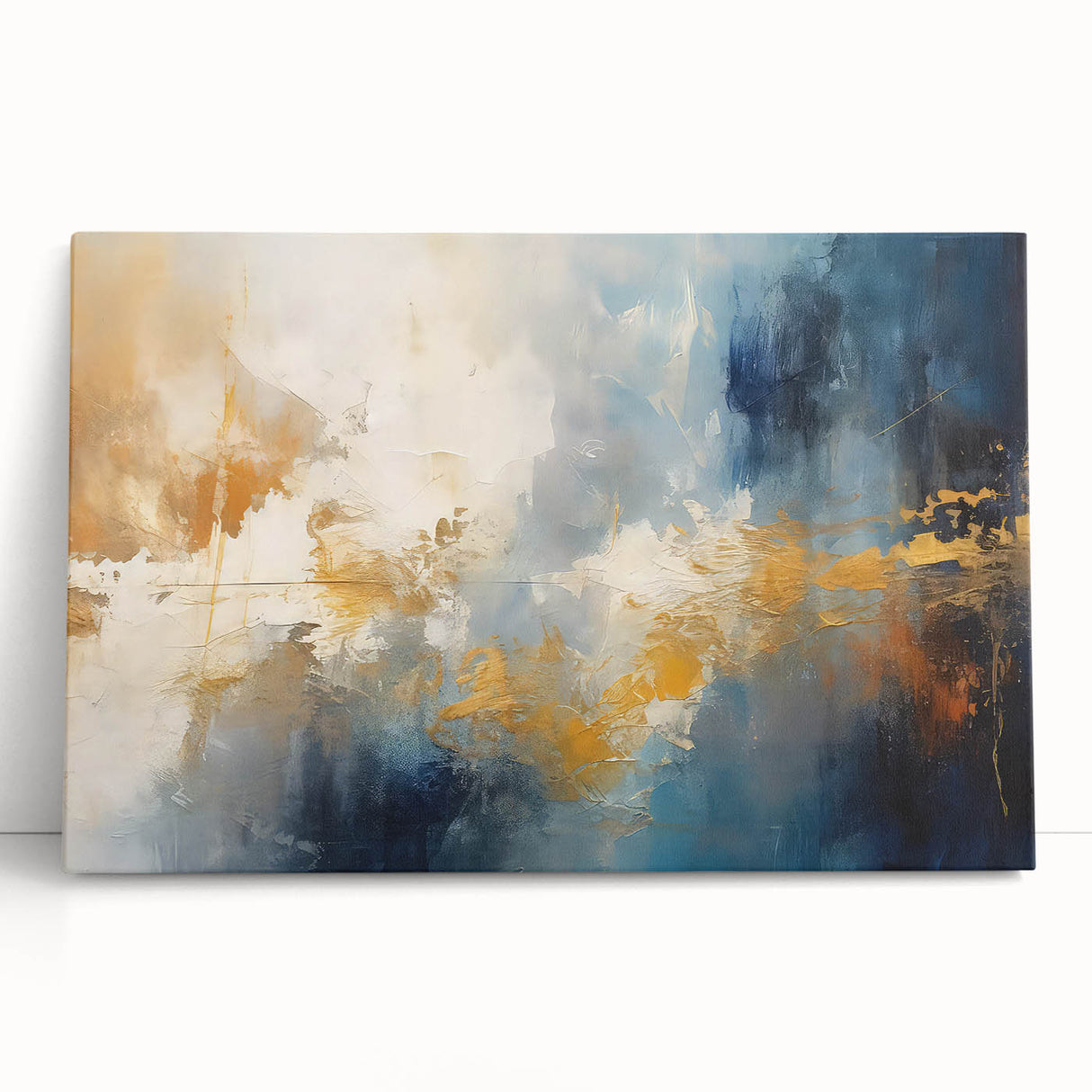 Abstract canvas wall art featuring a vibrant composition of colorful strokes and lines, ideal for modern home decor and artistic expression.