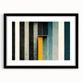 Framed abstract wall art featuring colorful strokes and lines on a black mat, designed to enhance modern interior decor with elegance.