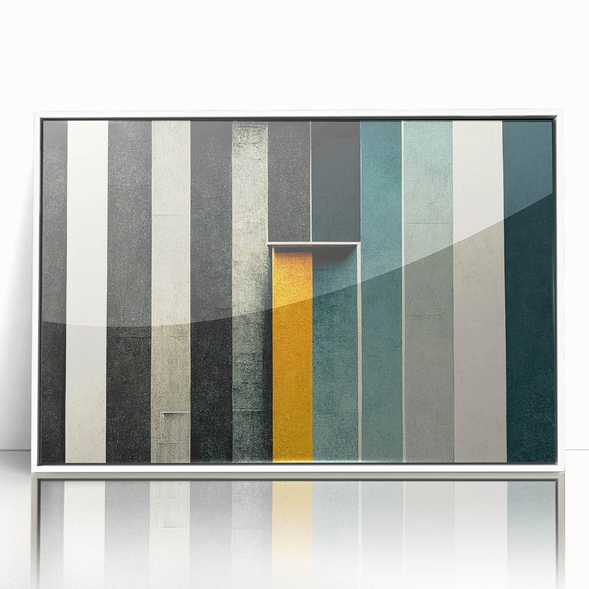 Framed abstract wall art featuring dynamic strokes and lines in vibrant colors, set against a white background, perfect for modern decor.