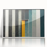 Framed abstract wall art featuring dynamic strokes and lines in vibrant colors, set against a white background, perfect for modern decor.