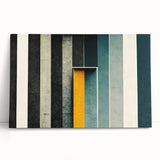 Abstract wall art featuring colorful strokes and lines in vibrant hues, designed for modern decor, displayed on a canvas leaning against a wall.