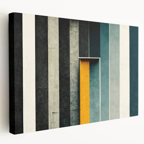 Abstract canvas wall art showcasing vibrant strokes and lines in shades of blue, pink, and gold, perfect for modern home decor.