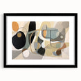 Abstract strokes and lines design wall art in a black frame with matting, showcasing modern artistic flair for contemporary decor.
