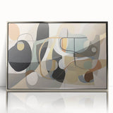 Framed wall art showcasing an abstract design of colorful strokes and lines in silver-acrylic finish, perfect for modern home decor.