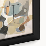 Abstract canvas wall art showcasing vibrant strokes and lines in shades of blue, orange, and gold, designed for modern decor.