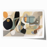 Abstract wall art print showcasing vibrant strokes and lines in a dynamic composition, ideal for modern home decor or office spaces.