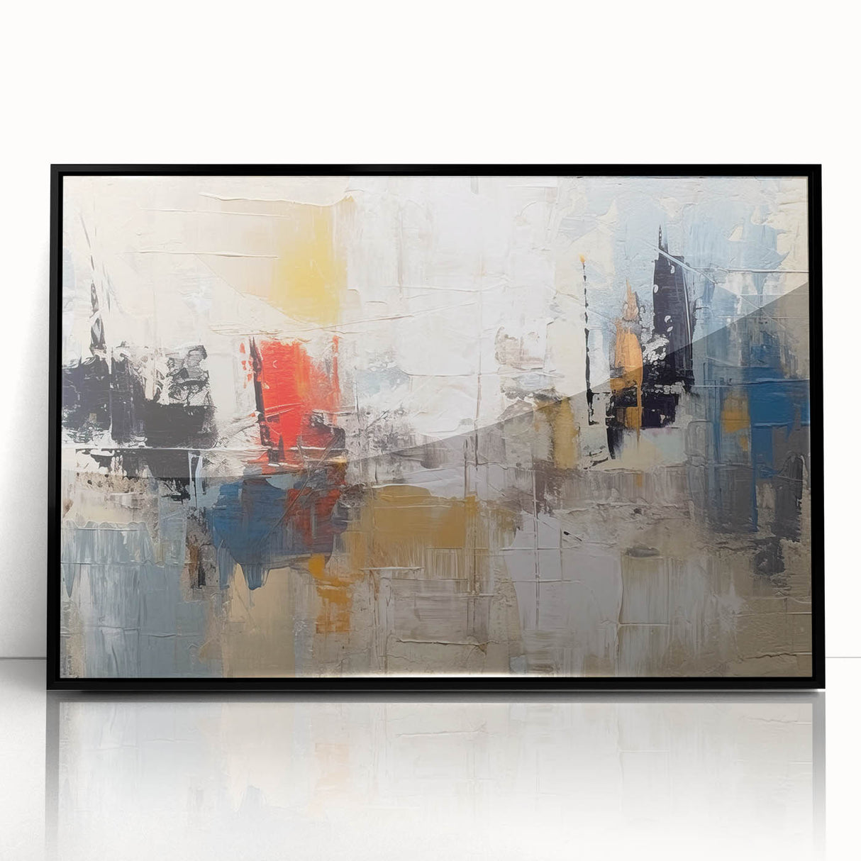 Framed abstract wall art featuring dynamic strokes and lines in black and white, enhancing modern decor with a sleek, minimalistic style.