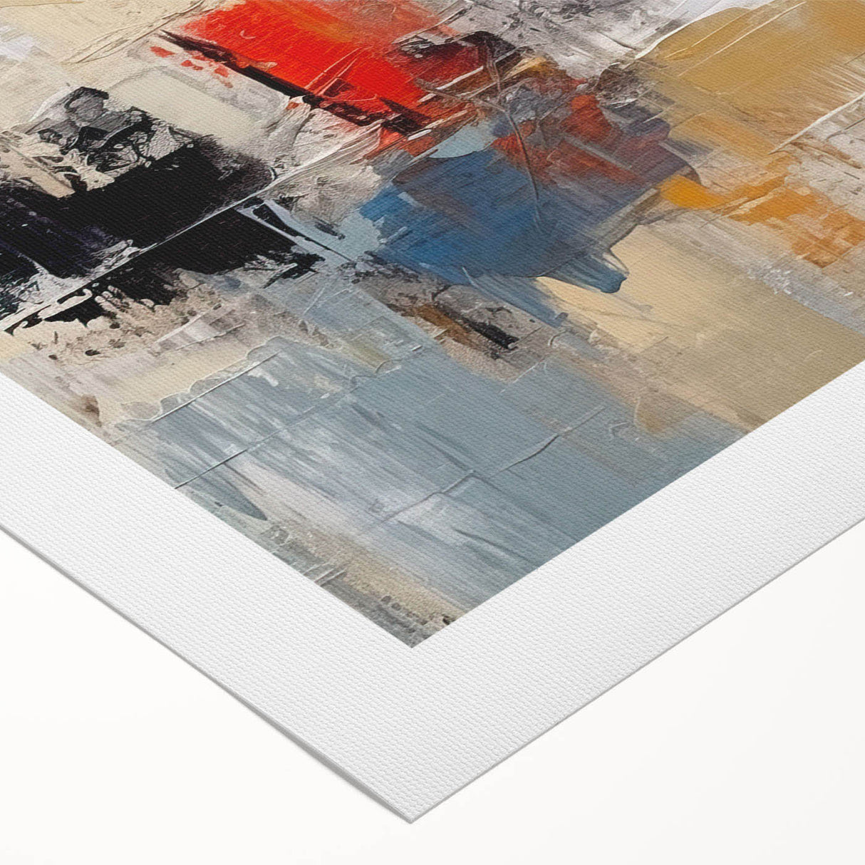 Abstract wall art design showcasing vibrant strokes and lines in bold colors, ideal for modern decor. Perfect for adding a creative flair to any space.