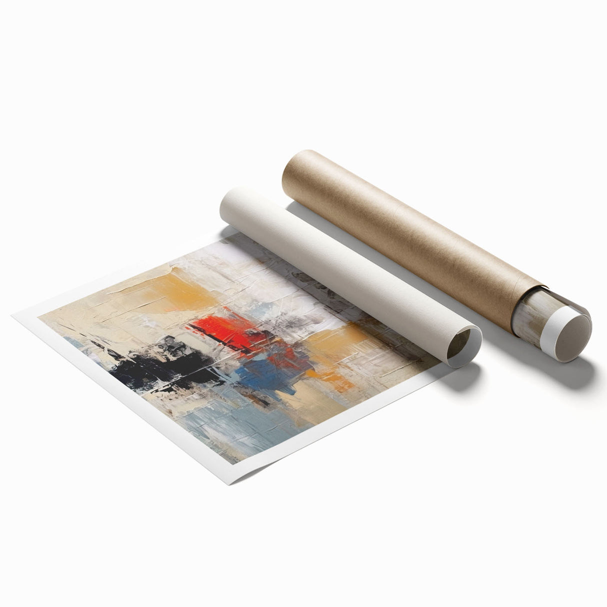 Abstract wall art print showcasing vibrant strokes and lines in a dynamic composition, perfect for modern decor and enhancing interior spaces.