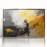 Framed wall art featuring an abstract design of silver strokes and lines on a white background, perfect for modern decor and stylish interiors.