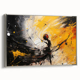 Framed abstract wall art showcasing dynamic strokes and lines in silver and gray tones, enhancing modern interior decor with a sleek finish.