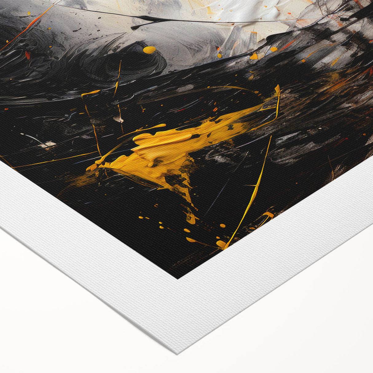 Abstract strokes and lines design in vibrant colors on rolled canvas wall art, perfect for modern decor and artistic home accents.