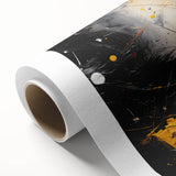 Abstract strokes and lines design in vibrant colors on rolled canvas wall art, ideal for modern decor, showcasing dynamic artistic movement.