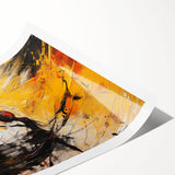 Colorful abstract strokes and lines in vibrant hues create a modern wall art design, perfect for contemporary home décor or office spaces.