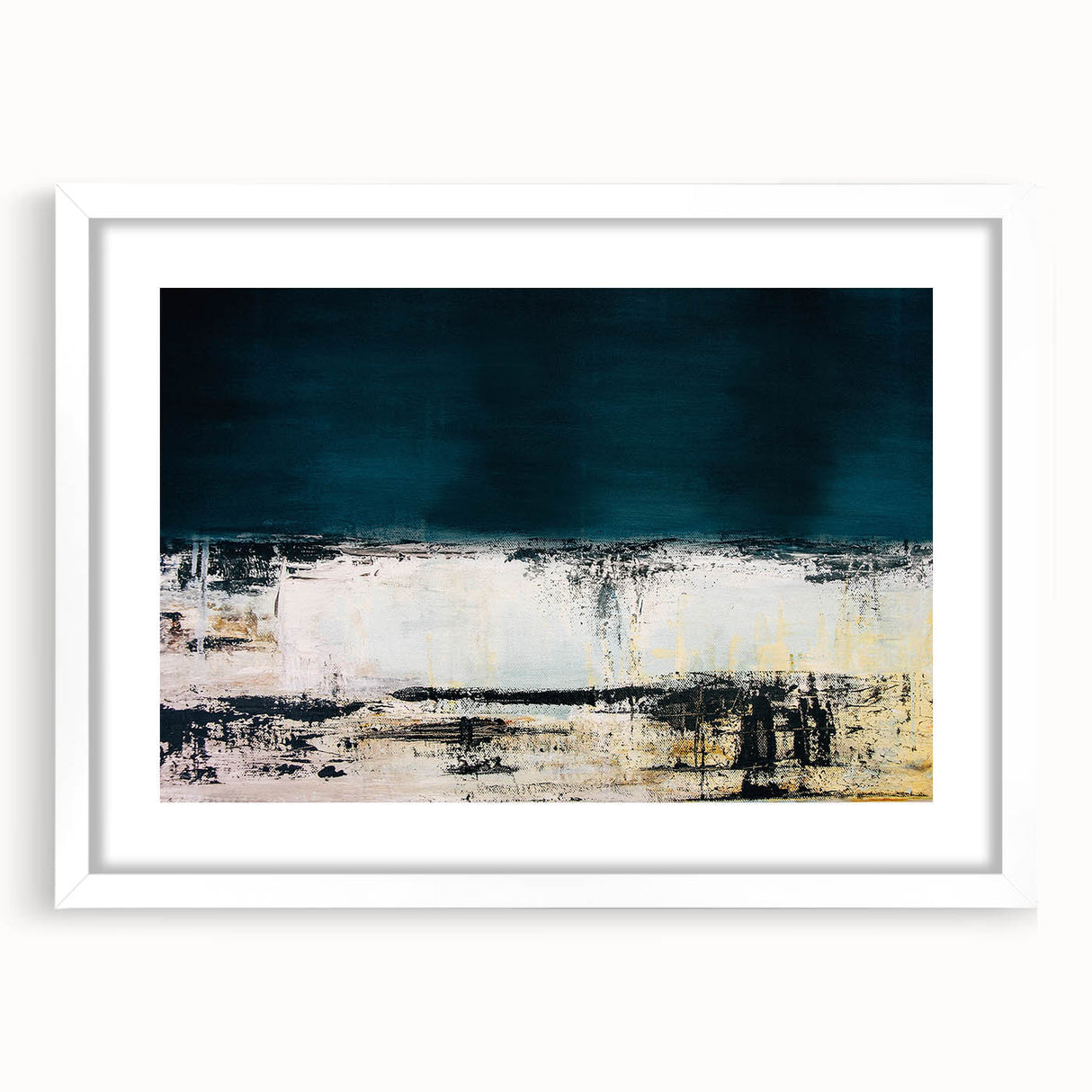 Abstract strokes and lines wall art design in a white frame, showcasing a modern aesthetic with soft colors and a minimalist style. Perfect for contemporary home decor.