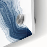 Close-up of abstract wall art featuring colorful strokes and lines on acrylic glass, showcasing vibrant hues and modern design elements for home decor.