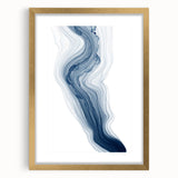 Abstract strokes and lines wall art in a gold frame with a mat, showcasing a modern design perfect for contemporary decor.