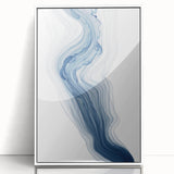 Framed abstract wall art featuring colorful strokes and lines on a white background, designed to enhance modern interior decor.